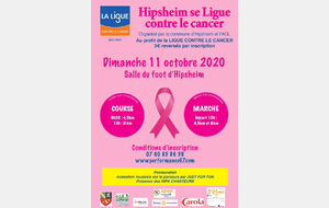 Dimanche 11 octobre 2020 : courses à Hipsheim contre le cancer