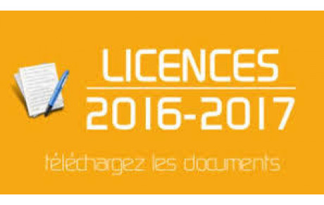 Point sur les licences pour la saison 2016/2017