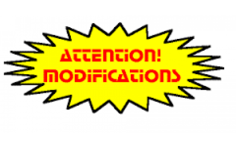 Semaine du 03 au 08 avril : modifications des séances !