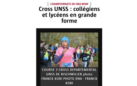 Amélie Boulanger : 5ème au Cross UNSS 67 !