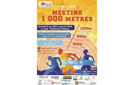 Rappel : soirée 1000m ce vendredi 31 mai à Obernai