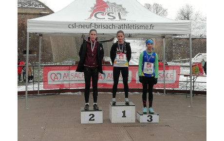 Solène BERNARD médaillée de bronze aux Championnats d'Alsace de Cross à Neuf-Brisach !